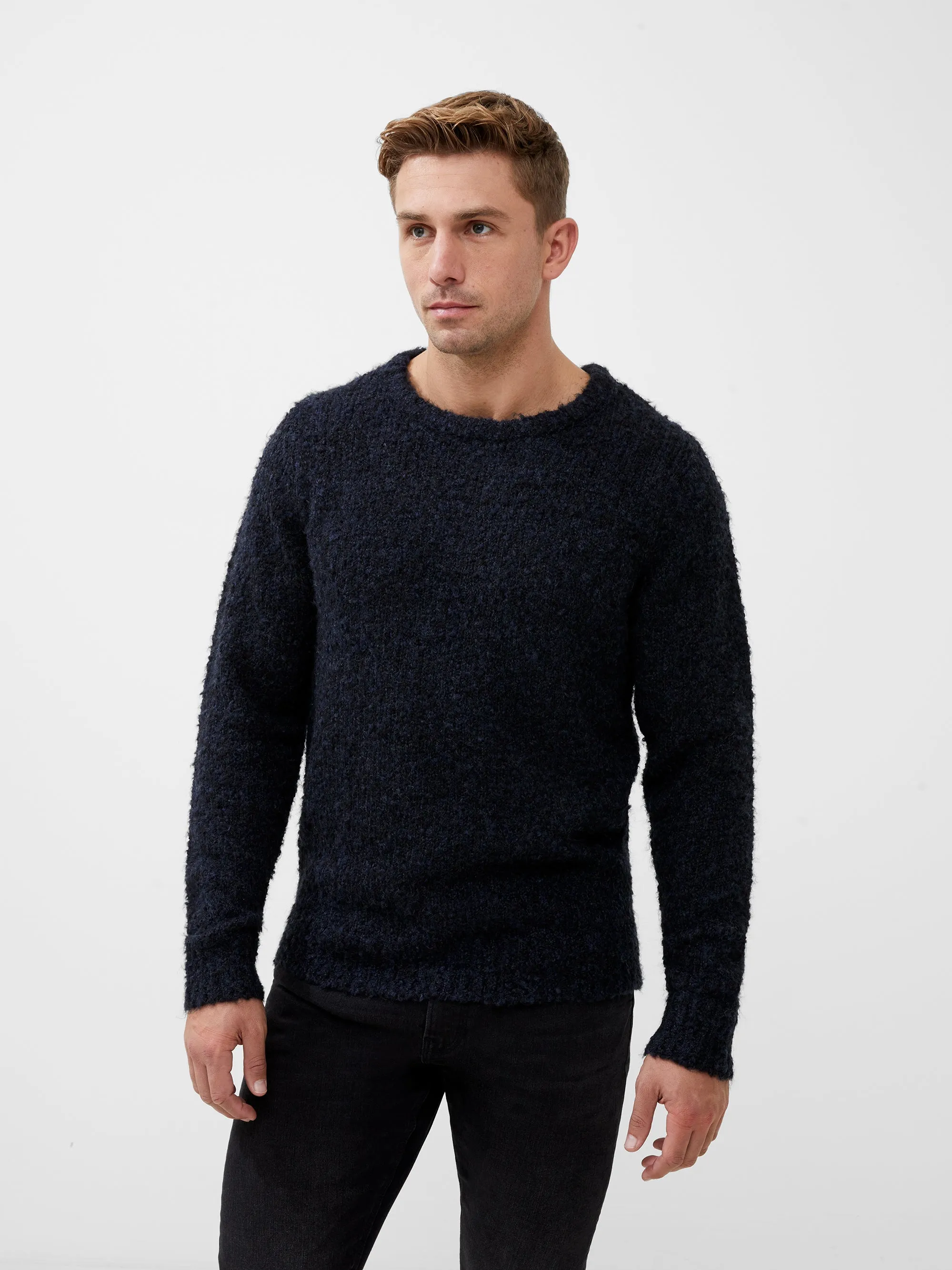 Twisted Boucle Crew Neck Jumper