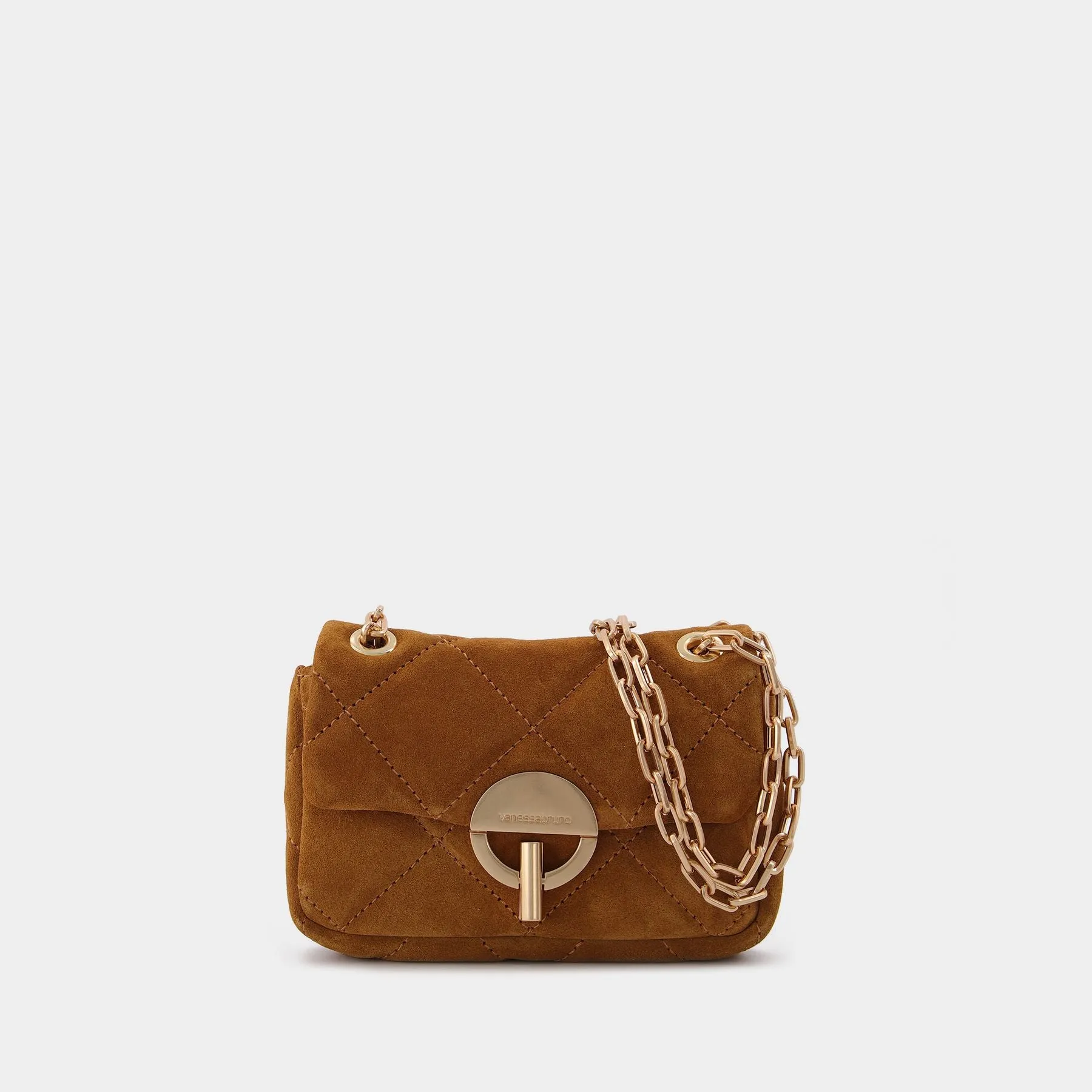 Vanessa Bruno  Nano Moon Bag in Brown Leather