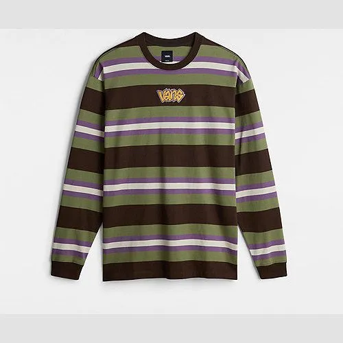 Vans WILTON LONG SLEEVE KNIT T-SHIRT (DEMITASSE/LODEN) MEN GREEN