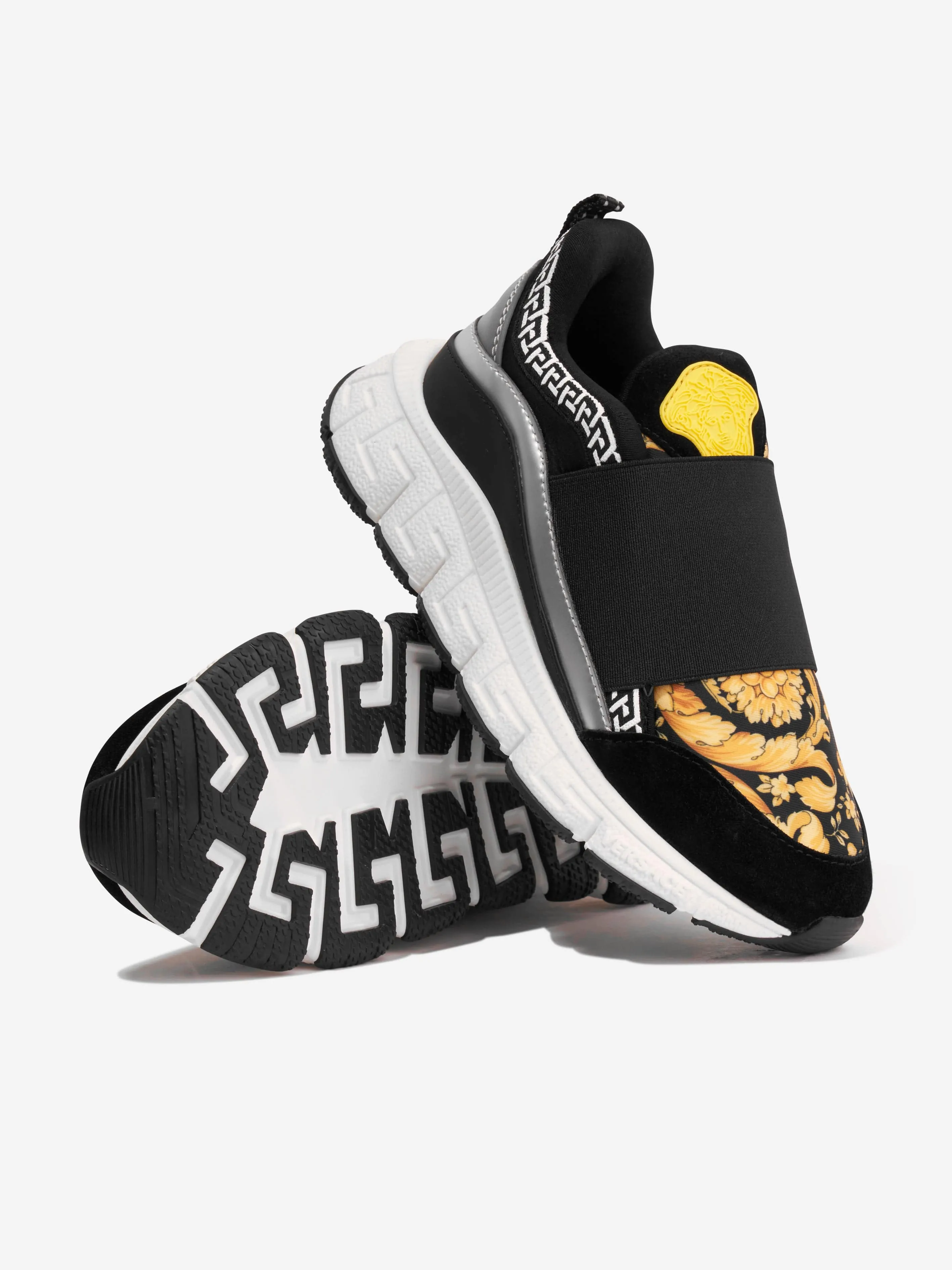 Versace Boys Barocco Trainers in Black