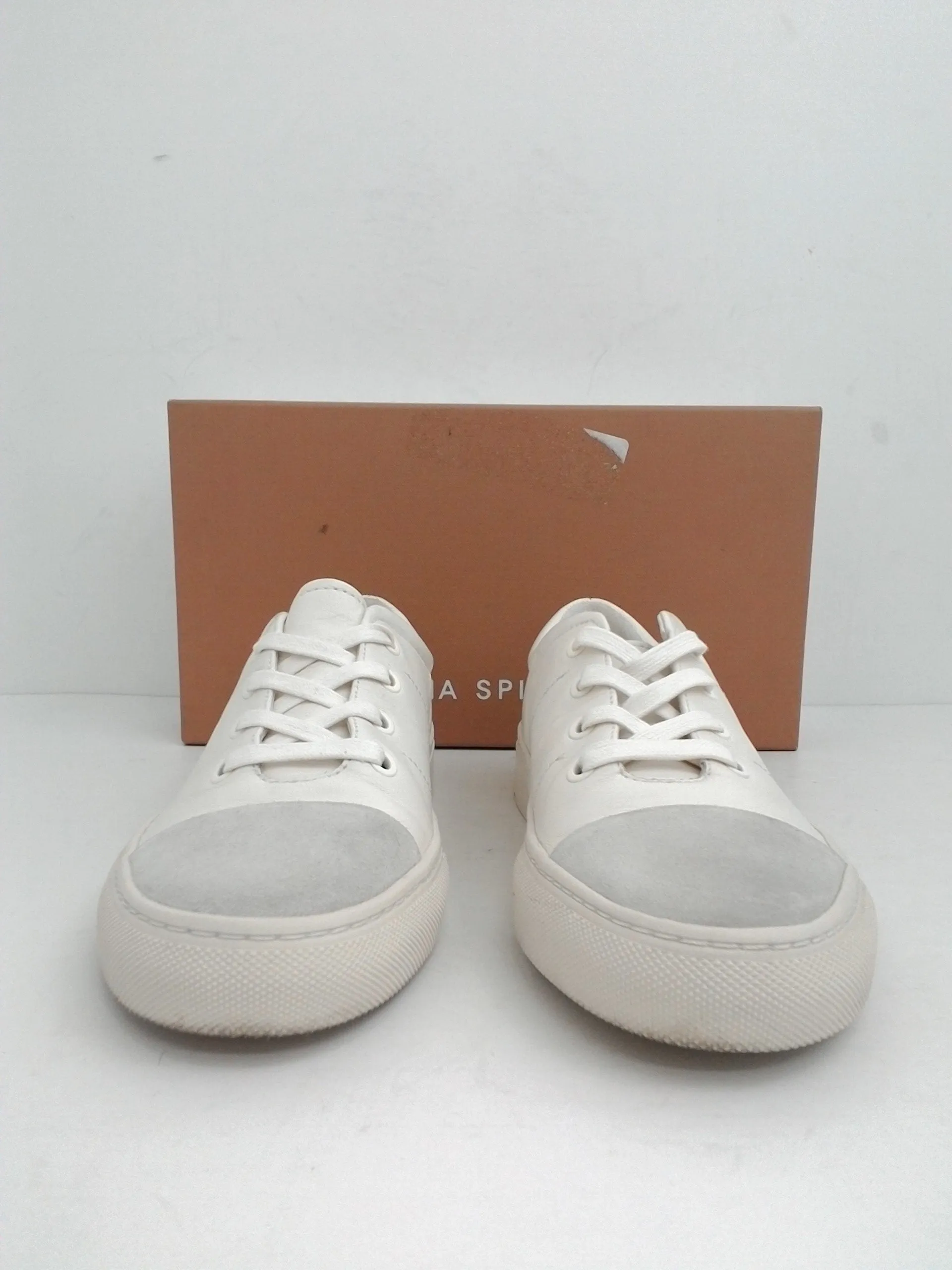 Via Spiga Women's V-Sybil Milk Leather Sneakers Size 7.5 M