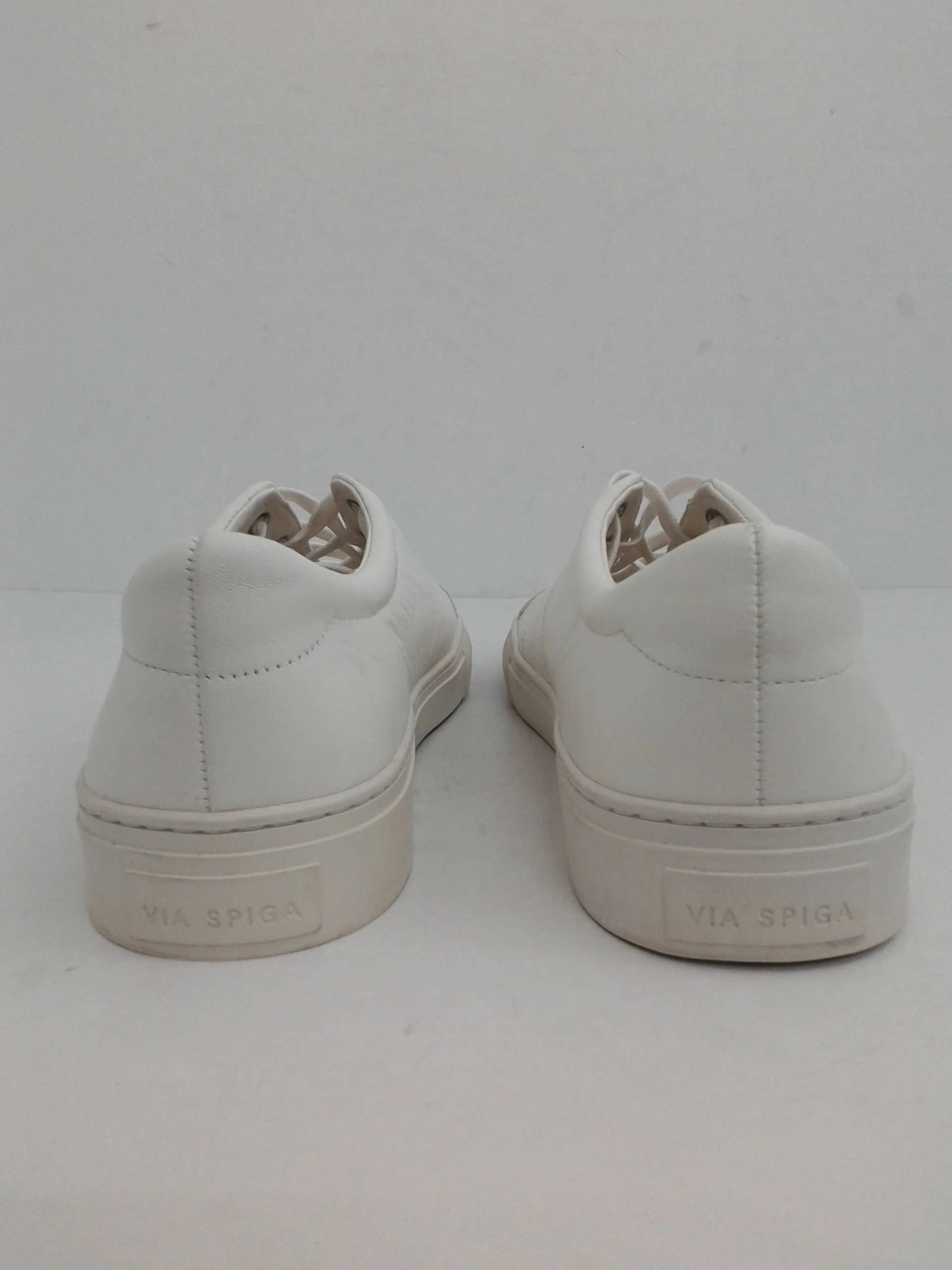 Via Spiga Women's White Leather Sneakers Size 11 M