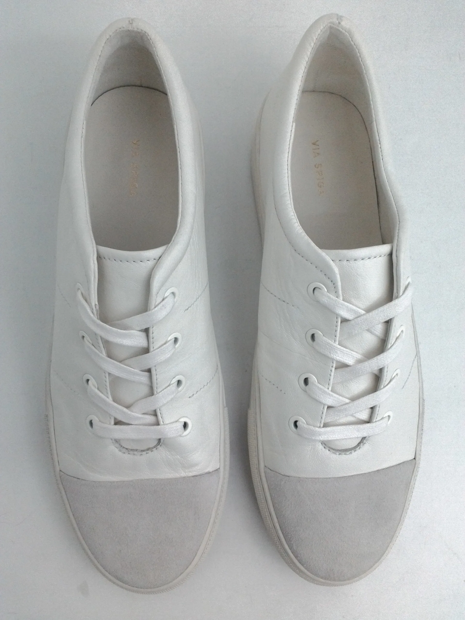 Via Spiga Women's White Leather Sneakers Size 11 M