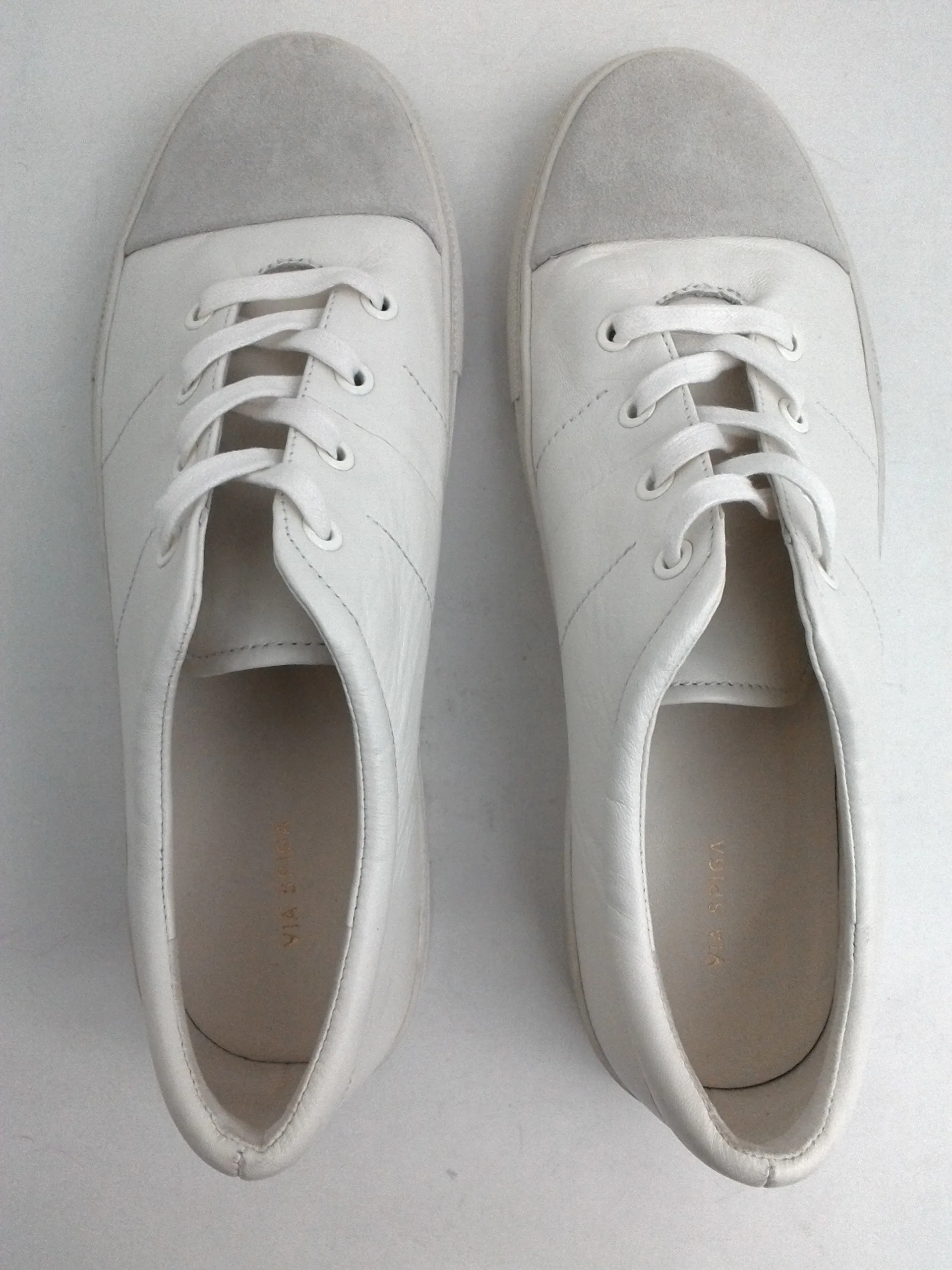 Via Spiga Women's White Leather Sneakers Size 11 M