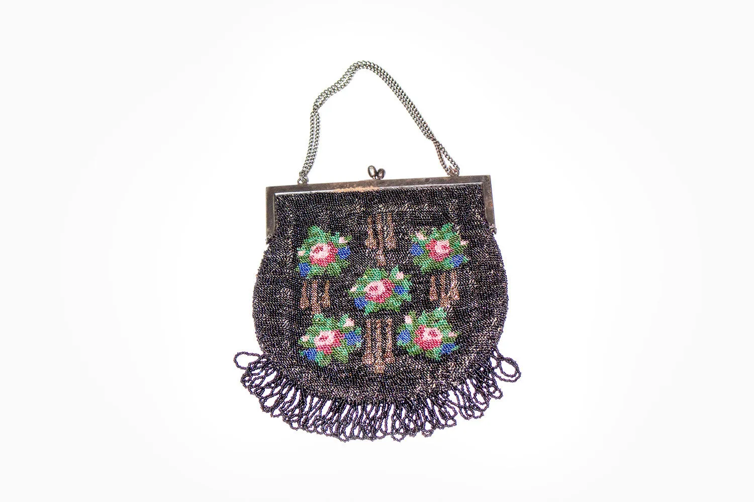 Vintage Women’s Floral Beaded Evening Handbag