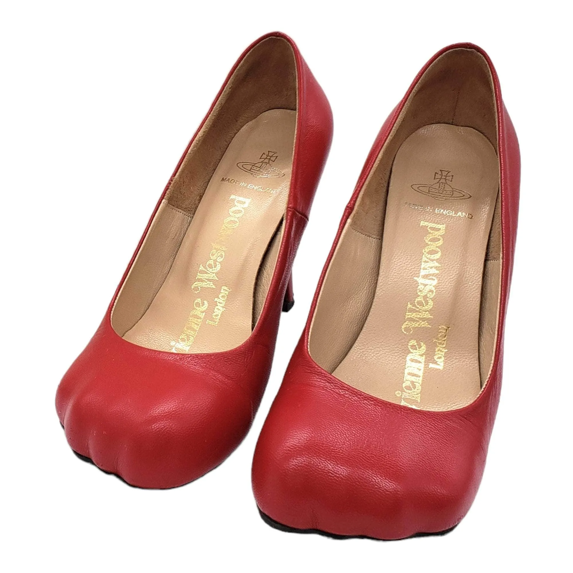 Vivienne Westwood Gold Label Red Leather Animal Toe Shoes