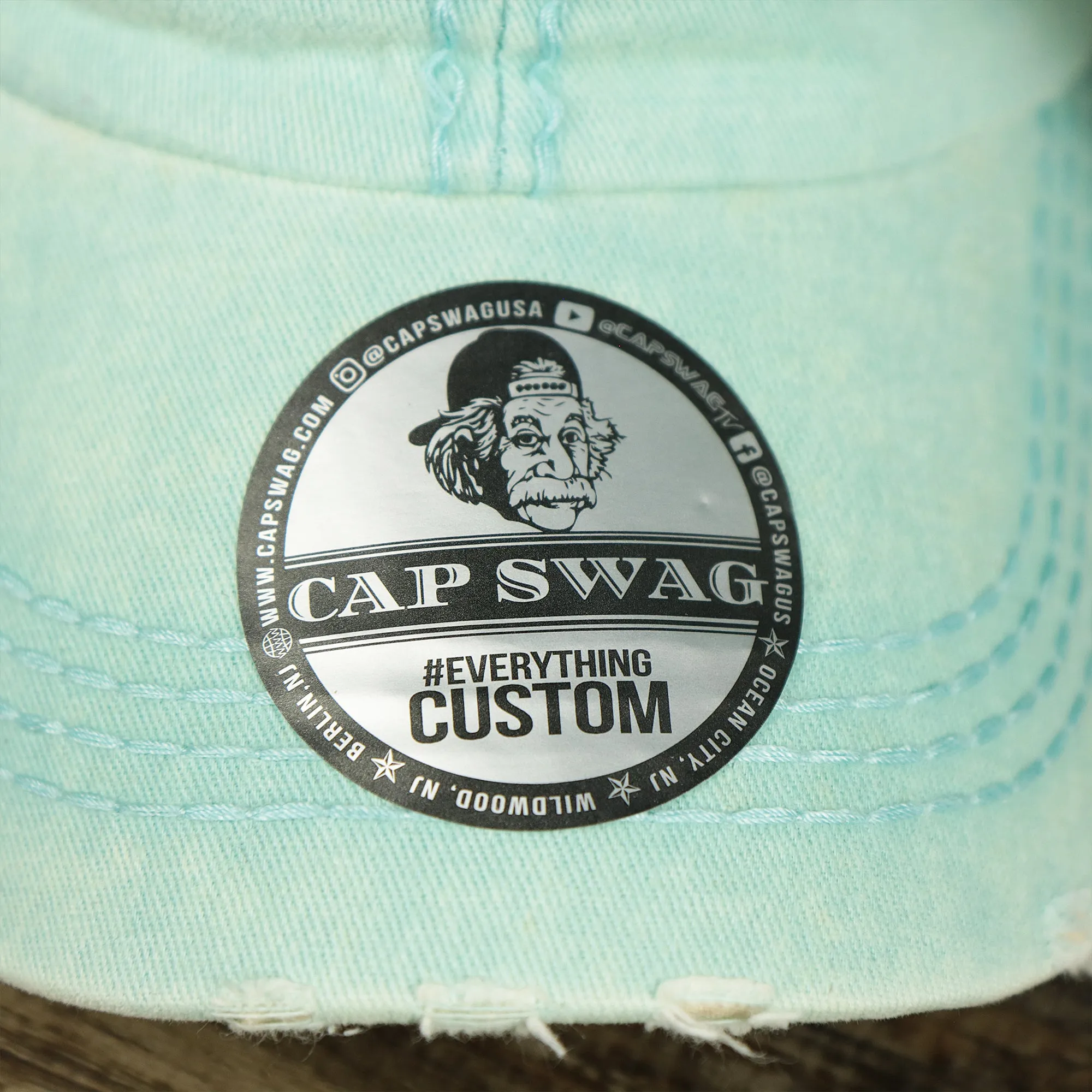 Washed Pigment Blank Distressed Baseball Hat | Washed Mint Dad Hat