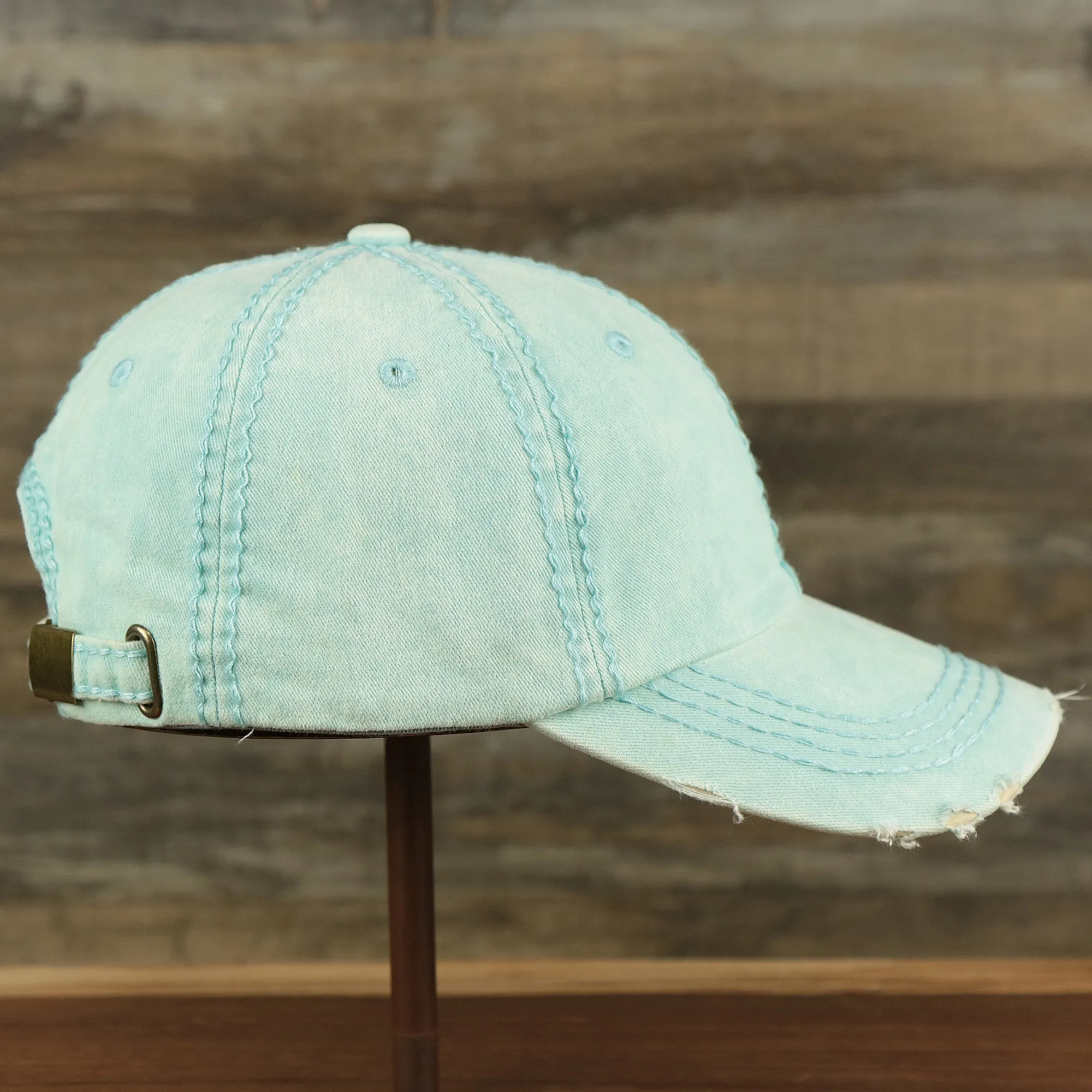 Washed Pigment Blank Distressed Baseball Hat | Washed Mint Dad Hat