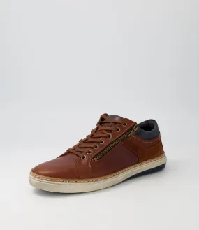 WILD RHINO Whistle Tan Leather Sneakers