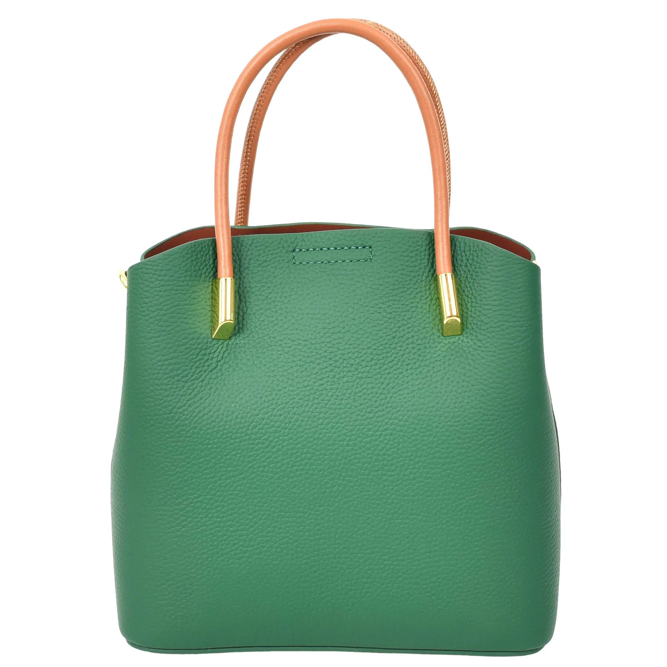 Womens Leather Top Handle Bag Ella Green