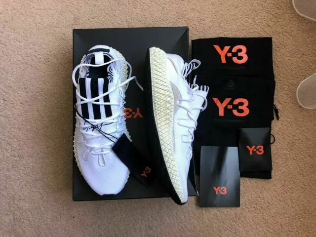 Y3 4d runner ll futurecraft trainers sneakers 'core white' size us men's 6.5