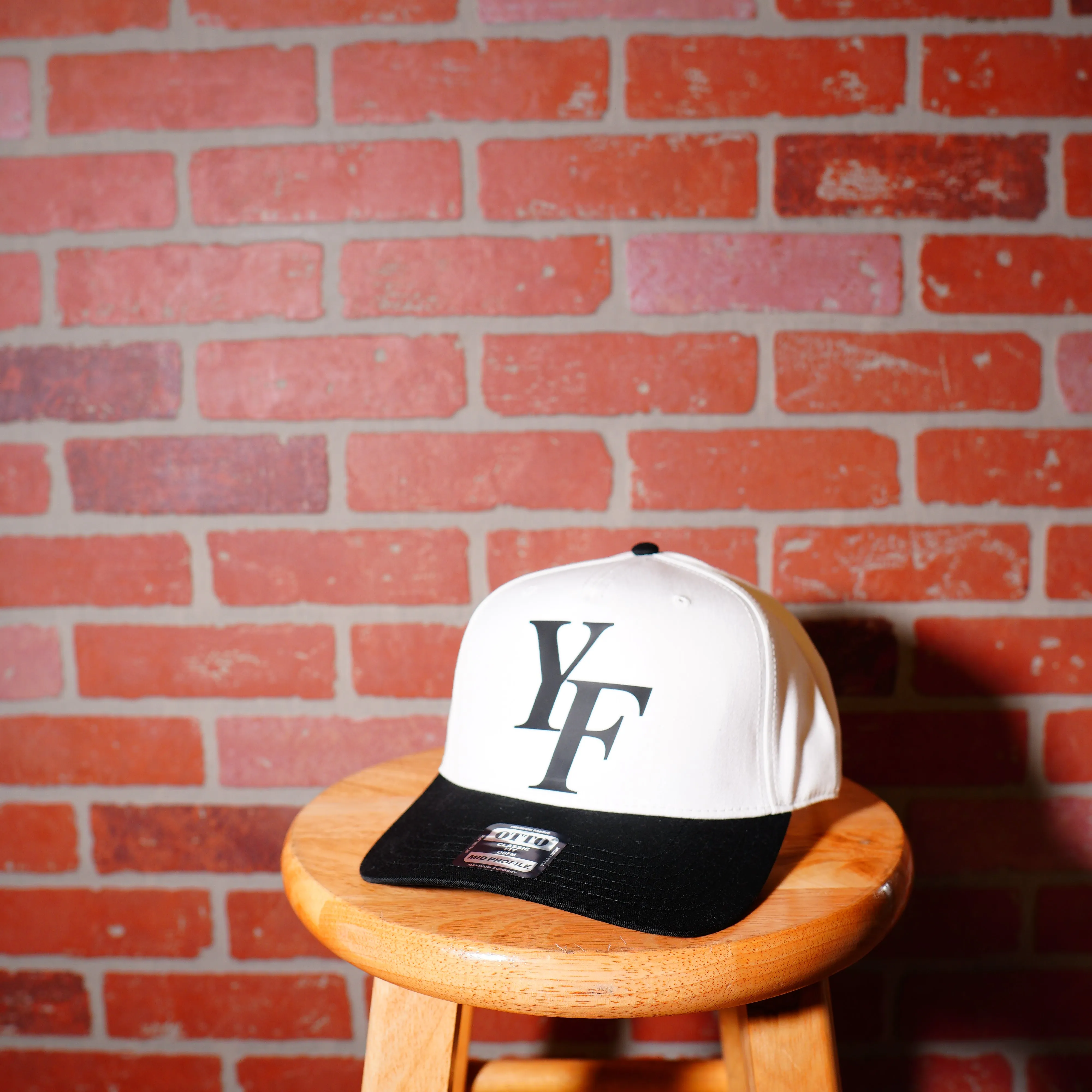 Yesterday's Fits Monogram Logo White Snapback Hat